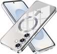 Θήκη για Samsung Galaxy S25, Electro MagSafe, ασημένια + Γυαλί για την οθόνη