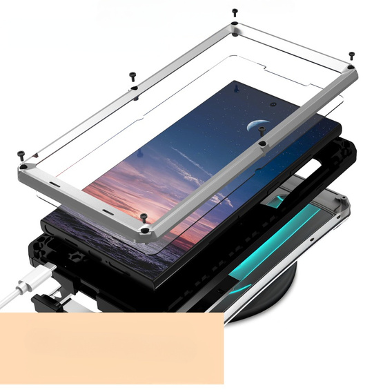 Θωρακισμένη θήκη για Samsung Galaxy S25 Ultra, R-JUST, ασημένια