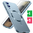 Θήκη για Samsung Galaxy S25 Edge, ColorMag, για MagSafe, μπλε + γυαλί 9H, μετριασμένο
