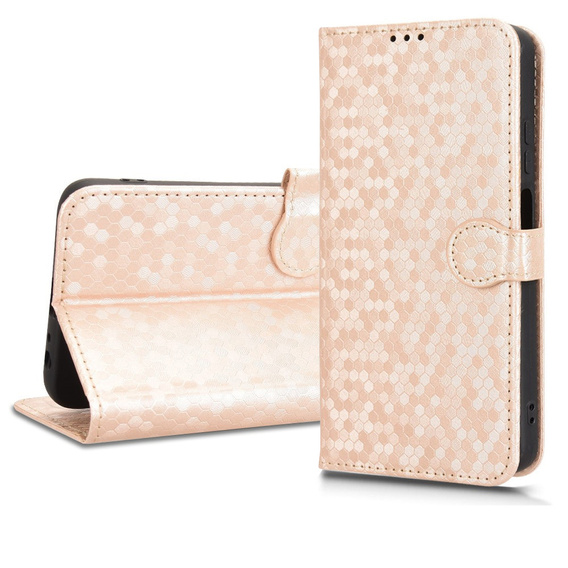 θήκη πτερύγιο για T Phone 3 5G, Wallet Rhombus, χρυσή