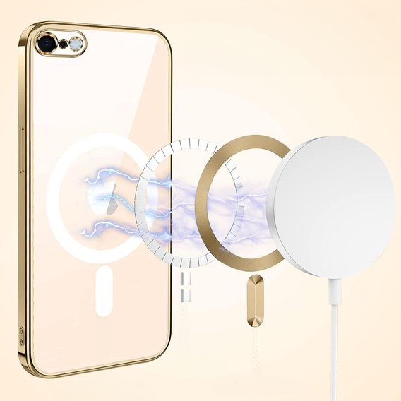 Θήκη για iPhone 7 Plus / 8 Plus, Electro MagSafe, χρυσή + Γυαλί για την οθόνη