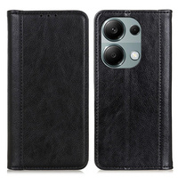 Θήκη για Xiaomi Redmi Note 13 Pro 4G, Wallet Litchi Leather, μαύρη