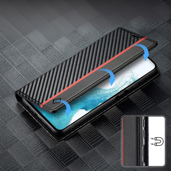 Θήκη με πτερύγιο για Samsung Galaxy A26, Carbon LC.IMEEKE, μαύρη