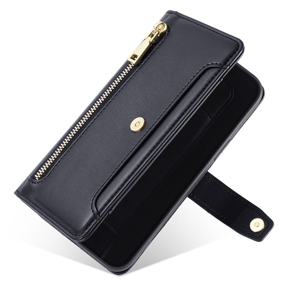 Θήκη με πτερύγιο για Samsung Galaxy Xcover 7, Wallet Zipper Pocket, μαύρη