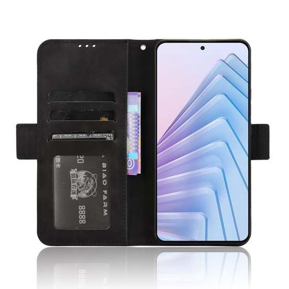 Θήκη με πτερύγιο για Xiaomi Redmi Note 14 4G, Card Slot, μαύρη