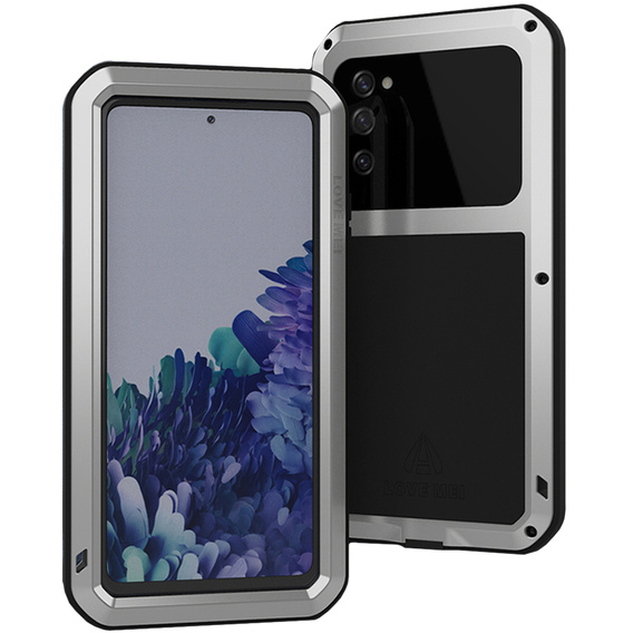 Love Mei Θήκη για Samsung Galaxy S20 FE 4G/5G, armored with glass, ασημένια