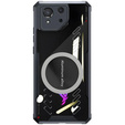 Θήκη για ASUS ROG Phone 8 Pro, με μαγνητική πλάκα, διαφανής / μαύρη