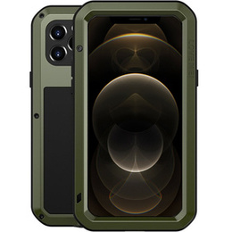 Love Mei Θήκη για iPhone 12 Pro, armored with glass, πράσινη