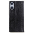 Θήκη για Sony Xperia 5 V, Wallet Litchi Leather, μαύρη