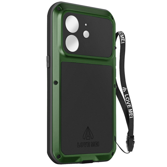 Love Mei Θήκη για iPhone 12 Mini, armored with glass, πράσινη
