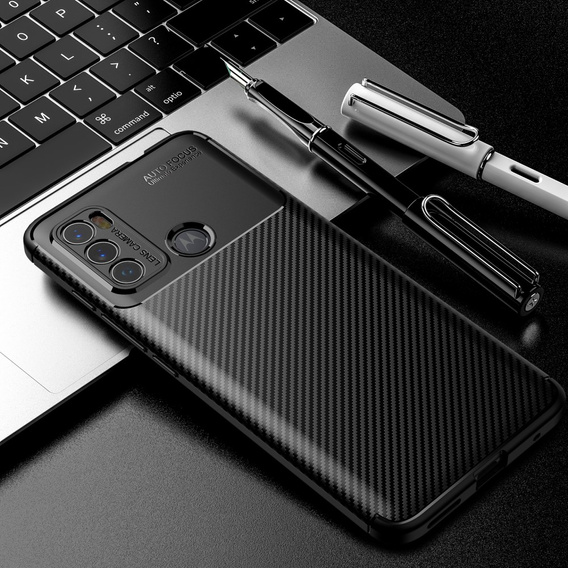 Θήκη για Motorola Moto G60, Carbon Gel, μαύρη