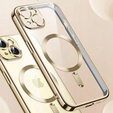 Θήκη για iPhone 15, Electro MagSafe, χρυσή + Γυαλί για την οθόνη