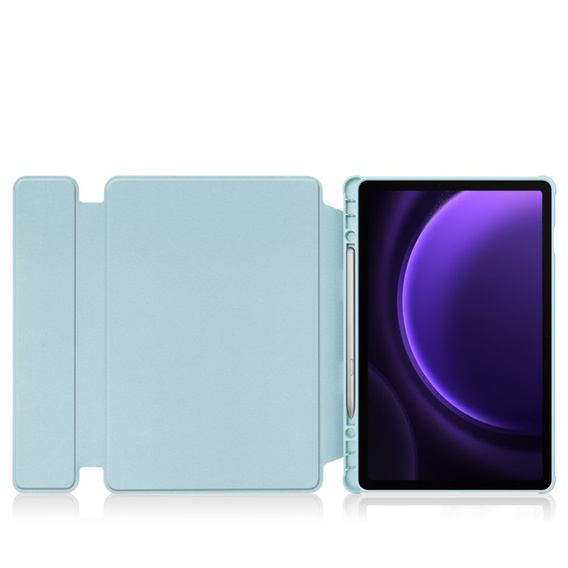 Θήκη πληκτρολογίου για Samsung Galaxy Tab S10 Lite / S10 FE / S9 FE, Rotary 360° Leather, γαλάζια