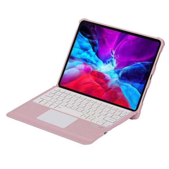 Θήκη + πληκτρολόγιο iPad Air 4 / 5 2020 / 2022 10.9, TouchPad, ροζ rose gold