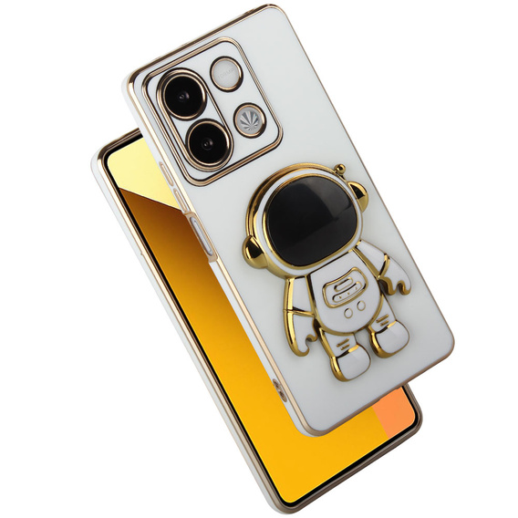 θήκη για το Xiaomi Redmi Note 13 5G, Astronaut, λευκή + μετριασμένο γυαλί 9H