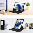 Θήκη πληκτρολογίου για Samsung Galaxy Tab A9+, Rotary 360° Leather, μαύρη
