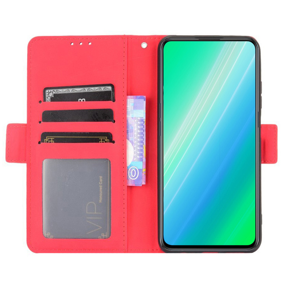 Θήκη με πτερύγιο για Motorola Edge 40, Card Slot, κόκκινη
