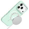 Θήκη σιλικόνης για iPhone 17 Pro, για MagSafe, αντικραδασμική, πράσινη