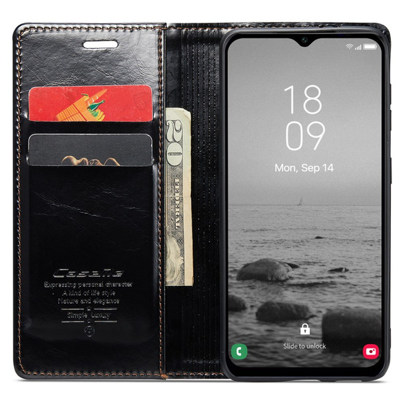 θήκη CASEME για Samsung Galaxy A34 5G, Waxy Textured, μαύρη