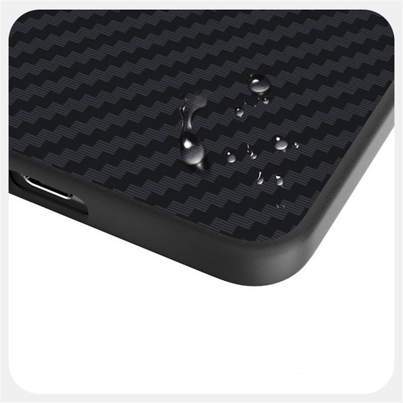 Η θήκη ABEEL για το Samsung Galaxy S25 Edge, Carbon Fiber, για MagSafe, μαύρη