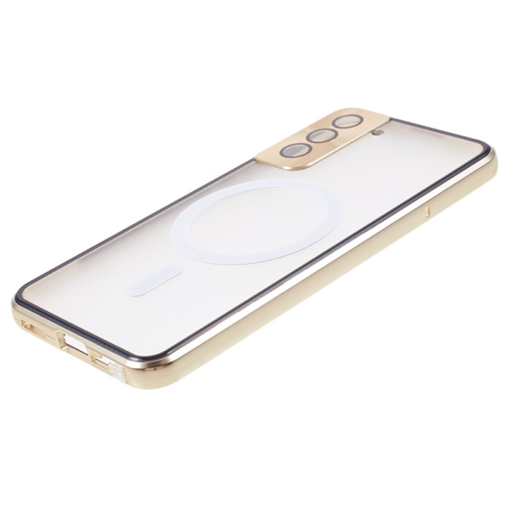 Μαγνητική θήκη MagSafe Dual Glass για Samsung Galaxy S21, χρυσή