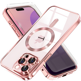 Θήκη για iPhone 16 Pro, Electro MagSafe, ροζ + Γυαλί για την οθόνη