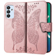 Θήκη με πτερύγιο για Samsung Galaxy M23 5G / M13, Butterfly, ροζ rose gold