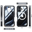 Θήκη για iPhone 16, Shockproof, με γυαλί, για MagSafe, μαύρη
