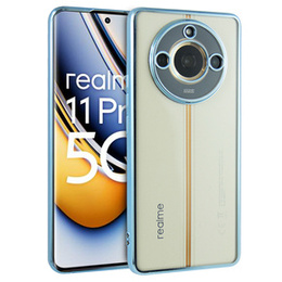 Η θήκη για το Realme 11 Pro 5G / Pro+ 5G, Electroplating Frame, διαφανής / μπλε