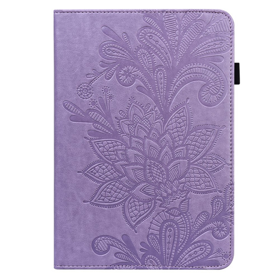 θήκη με πτερύγιο για Lenovo Pad M9, flower, μωβ