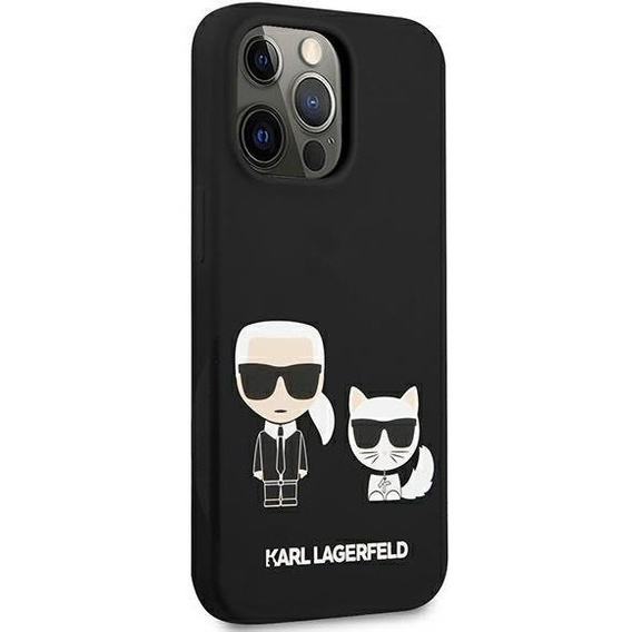 Karl Lagerfeld Θήκη για iPhone 13 Pro, Silicone Karl&Choupette, μαύρη