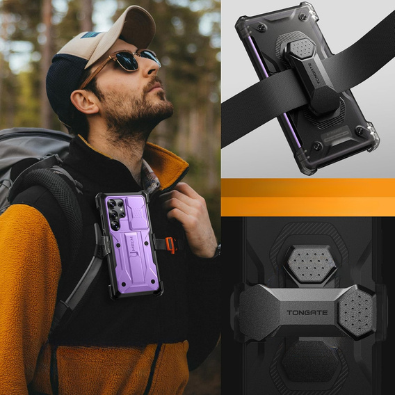 Ανθεκτική θήκη για Samsung Galaxy S25 Ultra – Tongate MECH Series Clip, Μαύρο