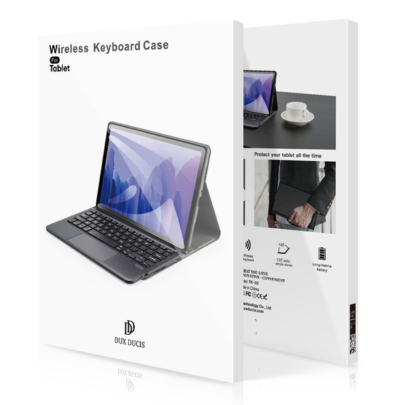 Θήκη + πληκτρολόγιο Samsung Galaxy Tab S9, Dux Ducis Pen Slot TouchPad Leather, μαύρη