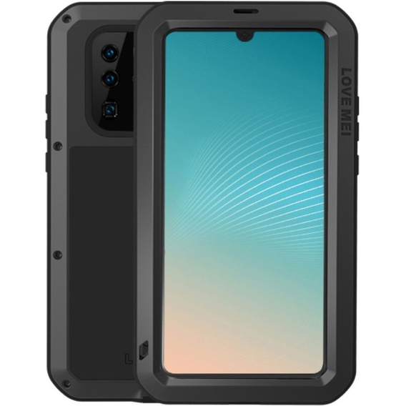 Love Mei Θήκη για Huawei P30 Pro, armored with glass, μαύρη