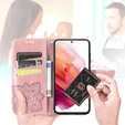 Θήκη με πτερύγιο για Oppo Reno 11F 5G, Butterfly, ροζ rose gold