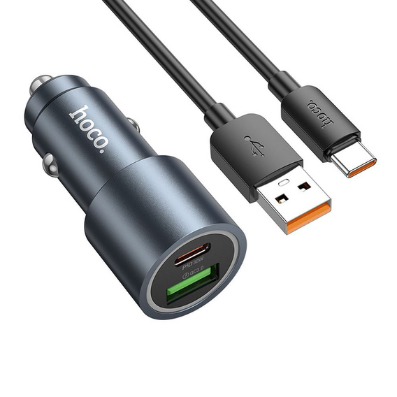 Φορτιστής αυτοκινήτου Hoco Z60 USB-A + USB-C 48 W με καλώδιο