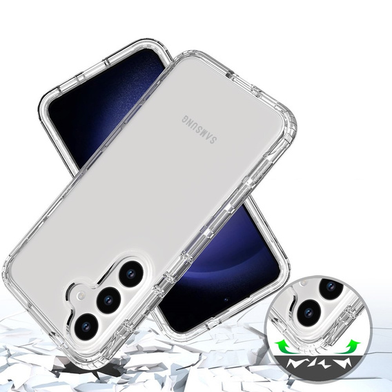 Θήκη για Samsung Galaxy S24, Shockproof, με μεμβράνη, διαφανής