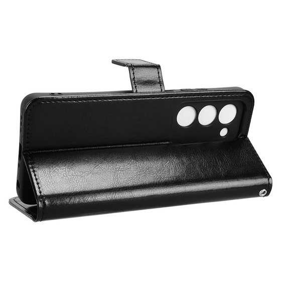 Θήκη με πτερύγιο για Oppo A5 5G / A5m, Crazy Horse Wallet, μαύρη
