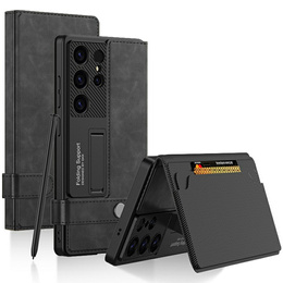 Θήκη με πτερύγιο για Samsung Galaxy S25 Ultra, GKK Card Slot Wallet, μαύρη