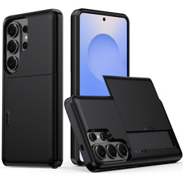 Θήκη με θήκη για κάρτες για Samsung Galaxy S26 Ultra, μαύρη