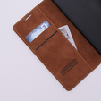 Θήκη για Xiaomi Redmi 12C, ERBORD Vintage, πορτοφόλι με πτερύγιο, καφέ