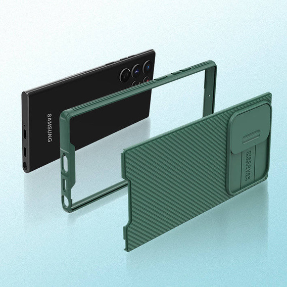 Θήκη για Samsung Galaxy S23 Ultra, θωρακισμένη Nillkin, CamShield Pro, πράσινη