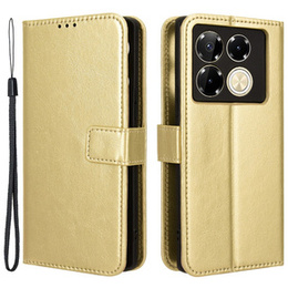 Θήκη με πτερύγιο για Infinix Note 40 Pro Plus, Crazy Horse Wallet, χρυσή