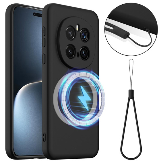 Θήκη για Honor Magic7 Pro 5G, Silicone MagSafe, μαύρη