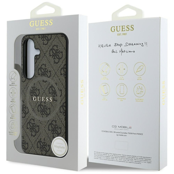 GUESS Θήκη για Samsung Galaxy S25, 4G Ring Classic Logo, καφέ
