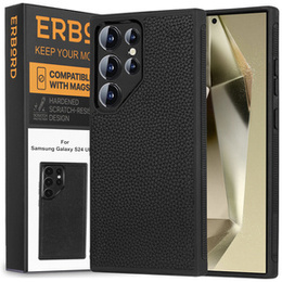 Δερμάτινη θήκη για Samsung Galaxy S24 Ultra, ERBORD LeatherGuard MagSafe, μαύρο