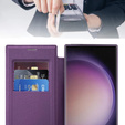 Θήκη με πτερύγιο για Samsung Galaxy S24 Ultra, RFID Wallet MagSafe CamShield, μωβ