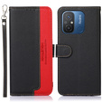 Θήκη με πτερύγιο για Xiaomi Redmi 12C, KHAZNEH RFID, μαύρη / κόκκινη