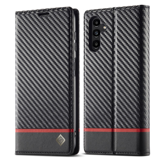 Θήκη με πτερύγιο για Samsung Galaxy A35 5G, Carbon LC.IMEEKE, μαύρη
