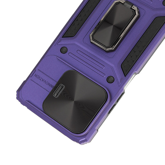Θωρακισμένη θήκη για Xiaomi Redmi Note 13 5G, CamShield Slide, μωβ + Μετριασμένο γυαλί 9H